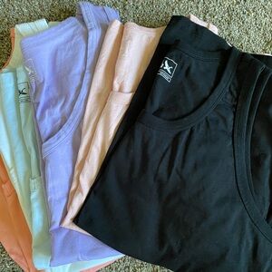 Eddie Bauer Pastel Tank Top 6 Pack - Black,Lavender, Light Blue, White, Peach